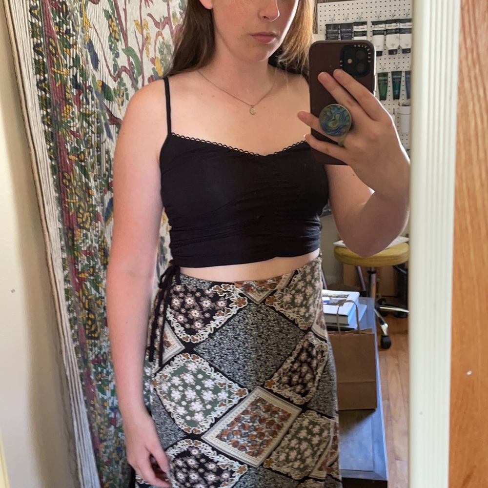 Pacsun Black Crop Top Scrunched on Sides